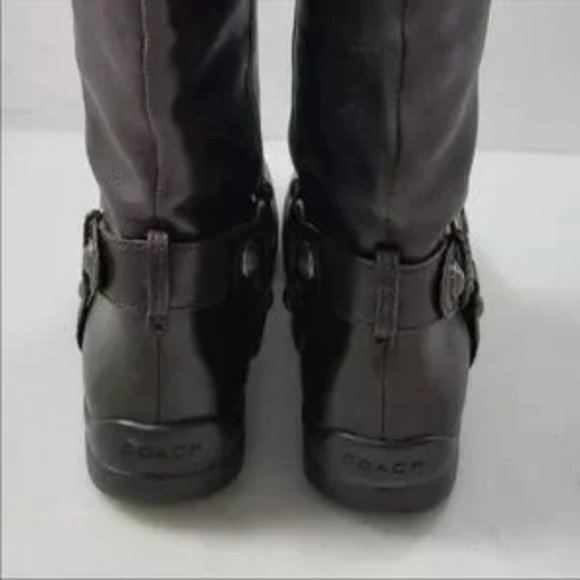 Coach Brown Leather Tall Boots Women's Size 6 riding boots - Picture 4 of 6